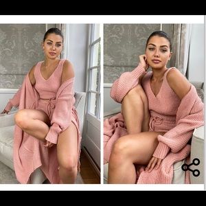 Blush Cosy Belted Longline Cardigan